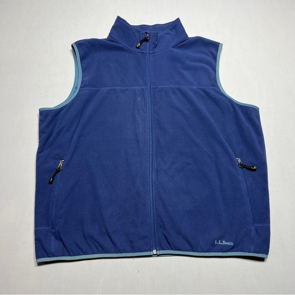 L.L. Bean Blue Fleece Vest with High Collar Men’s Size XXXL - Picture 1 of 12